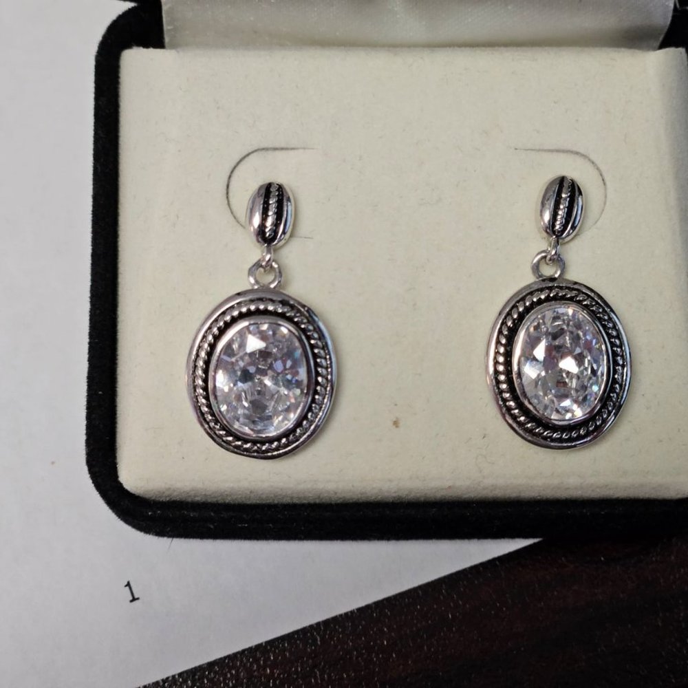 Silver toned earrings round shapped